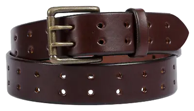 Dark Brown Leather Belt With A Lifetime Warranty. Double Prong Made In The USA   • $50