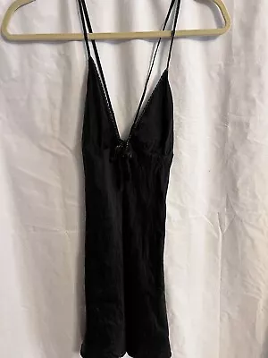 Victoria’s Secret Babydoll Slip Dress Lingerie Black Silk Size Small • $22