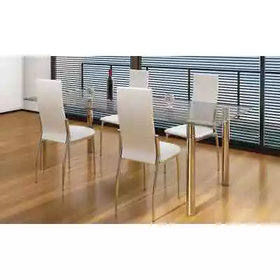 Dining Chairs 4 Pcs White Faux Leather • $713.15