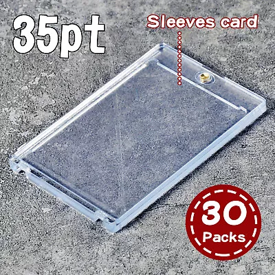 30 Pack Magnetic Trading Sports Card Holders 35pt Card Sleeves UV Protection • $25.35