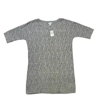 Motherhood Maternity Sweater Womens Medium Gray Tunic Short Sleeve Lightweight • $10.42