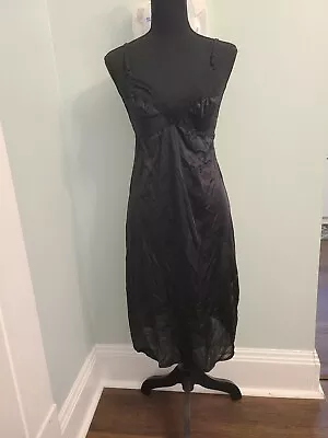 Vintage Maidenform Sweet Nothings Full Black Slip Nylon Lace Union Label Size 36 • $26