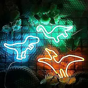 3 Pcs Neon Dinosaur Light Dinosaur Shaped Neon Night Light USB Powered Light  • $47.98