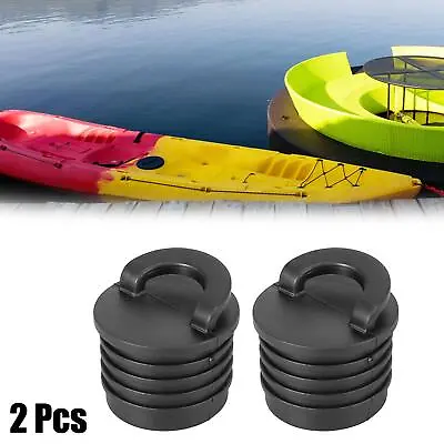 2pcs Kayak Scupper Plugs Ocean Canoe Boat Scupper Stopper Bungs 3.5x3cm Black • $6.99