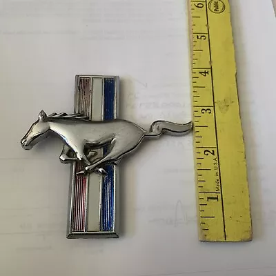 Vintage 60s FORD MUSTANG Muscle Car Left Side Fender Metal Horse Pony Emblem • $15