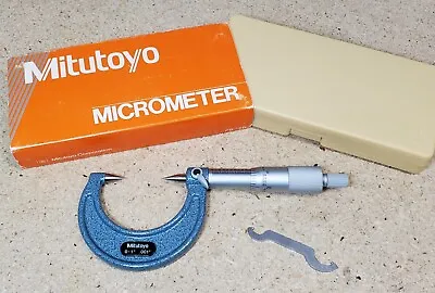 Mitutoyo No. 112-225 - 30° Point Micrometer  0-1  - *MINT* • $155.95