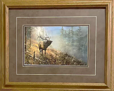 Jim Hansel Song In The Mist Elk Art Print-Framed 21 X 17 • $49.95