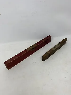 Vintage Lot Of 2 Stanley Crafstman Two Bubble Cherry Wood 18  Level No.00 • $19.99