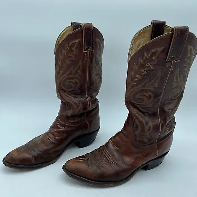 Women's 6 B Justin L4562 Chestnut Brown Marbled Deerlite Western Boots Cowgirl • $24.96