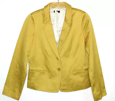 J. Crew Women's Soiree Sateen Soleil Yellow Two Button Blazer Sz 6 12230 SP 09  • $0.99