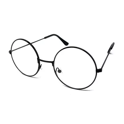 Lennon Ozzy Round Glasses (Black Frames Clear Lens) 70's 80's Fancy Dress Retro  • £2.75