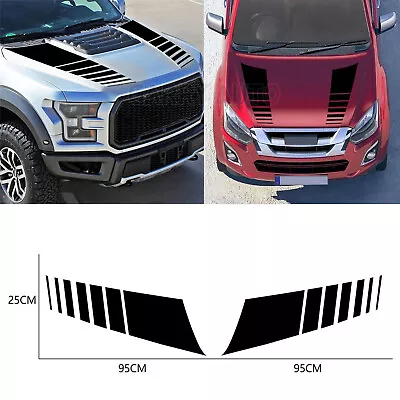 2pcs - Hood Stripes Hood Decal Black Racing Graphics Vinyl Sticker Fit Ford F150 • $18.99