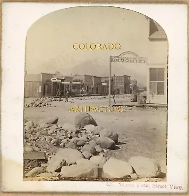 BUENA VISTA COLORADO STREET SCENE Druggist #527 WH Jackson Mining Town 1879 • $195