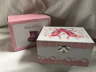 Vintage MELE Pink Musical Jewellery Trinket Storage Box Rotating Ballerina • £23.79