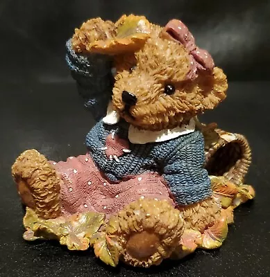 KK Home Interior  THANK YOU BEAR  Figurine Signed KK In A Heart Fall Autumn • $13