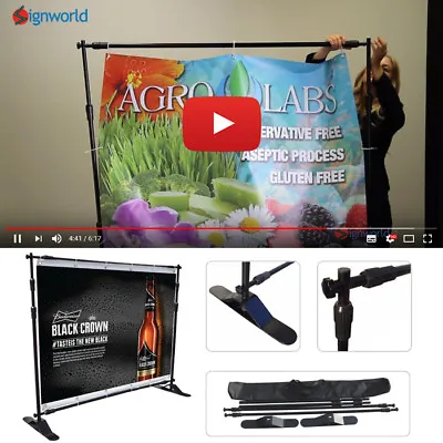 Step And Repeat Telescopic Banner Stand 95  X 96  Black Frame With Free Bag  • $101