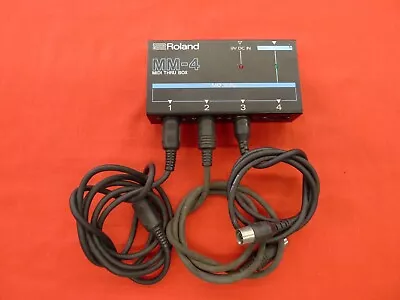 Roland MM-4 1x4 MIDI Thru Box Interface W MIDI Cables • $19.99