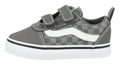 Vans WARD V Unisex Toddler Baby Trainers Shoes CHECKER PEWTER • £27.99