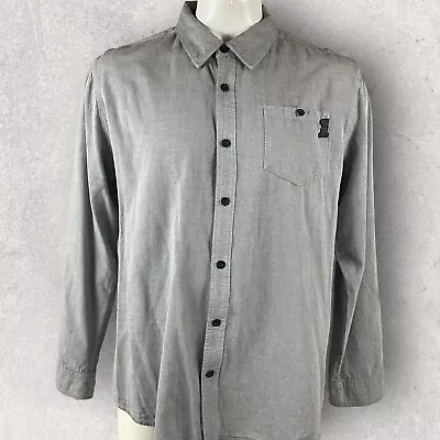 Harley Davidson Shirt Men's 2XL Button Up Gray Long Sleeve Workwear Mechanic 74 • $22.95