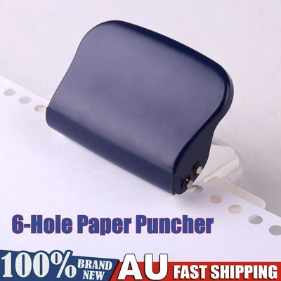 KW-trio Handheld 6-Hole Paper Punch Hole Puncher 5 Sheet Capacity For A4 A5 B5 • $16.99