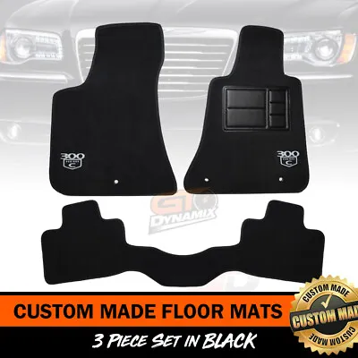 BLACK Custom Made Floor Mats CHRYSLER 300C SRT8 CORE LUXURY 2012-21 ( 300c LOGO) • $134.95
