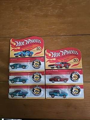 5 Hot Wheels 50th Anniversary Redline Cars Unpunched 4 Camaro 1 Mustang Mint • $37.99