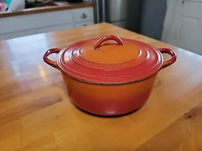 Vintage Le Creuset Flame Orange  2.5 Qt C Pot Dutch Oven Cast Iron Enamel • $29.99