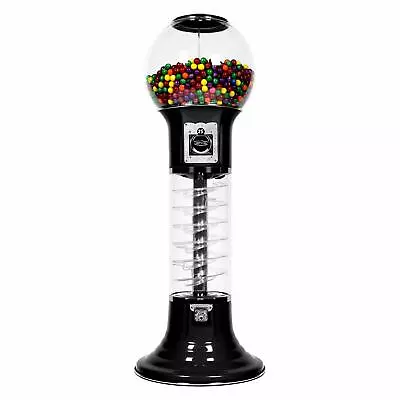 Original Wizard Spiral Gumball Machine Black Clear Track Color 25 Cents Mech • $1199