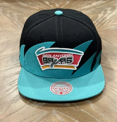 San Antonio Spurs Sharktooth Snapback Hat NBA Mitchell & Ness Blue Black • $24.99