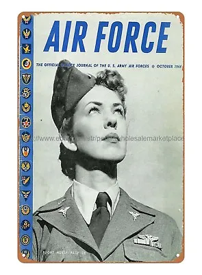 Air Force Magazines Cover 1944 WWII Metal Tin Sign Vintage Automotive Signs • $15.85