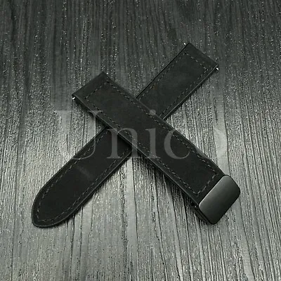 20 22 MM Satin Leather Watch Band Strap Magnetic Folding Clasp Fits For Timex BK • $12.99