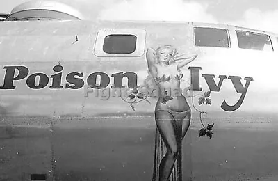 WW2 Picture Photo B-29 Superfortress Poison Ivy Pin Up NOSE ART Bomber 3984 • $5.95