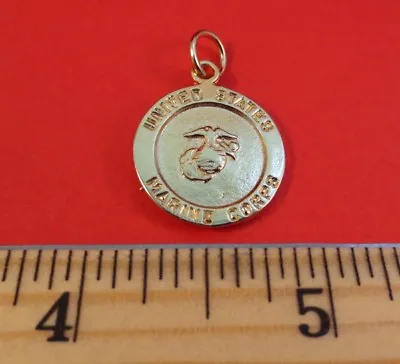 14kt Ep Marine Corps  / St. Christopher Two Sided Charm  W/ 16 -30   Rope Chain • $15.96