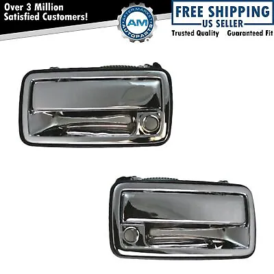 Chrome Outside Exterior Door Handle Pair Set S-10 Front For Chevy Pickup Truck • $52.84