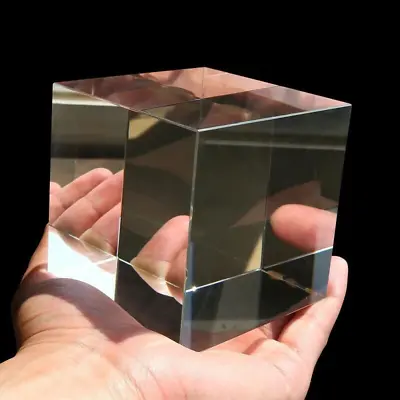 8cm K9 Optical Glass Crystal Square Cube Decoration Transparent Cube Prism • $42.68