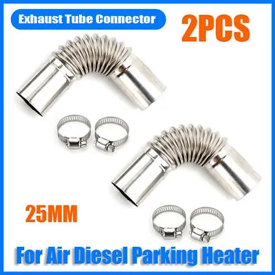 2x 25mm Exhaust Pipe Tube Elbow Connector For Webasto Eberspacher Diesel Heater • £6.29