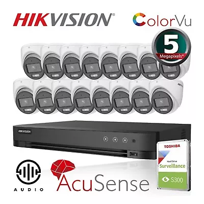 Hikvision Cctv Security System 5mp Audio Mic Camera Colorvu Kit Mobile View Uk • £226