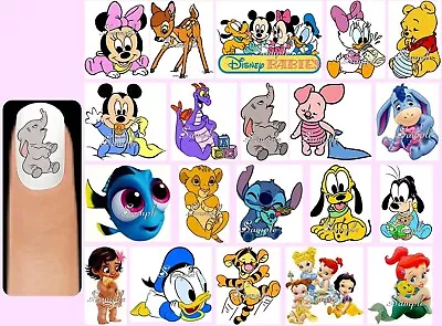 60x DISNEY BABIES Nail Art Decals + Free Gems Mickey Minnie Mouse Baby Shower • $8.50