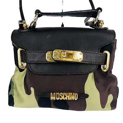 Moschino Redwall Mini Green Camo Nylon Leather Shoulder Crossbody Bag • $174.95