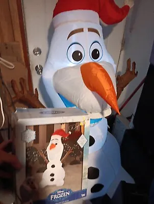 Disney Frozen OLAF Airblown Inflatable 5 Ft LED Christmas Yard Decor TESTED Work • $39