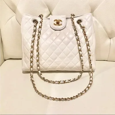 Chanel Vintage Shoulder Bag White • $1300