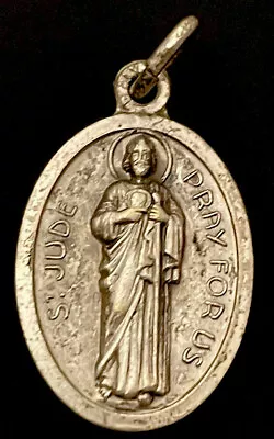 Vintage Catholic St Jude & OL Fatima Silver Tone Religious Medal Italy • $9.99