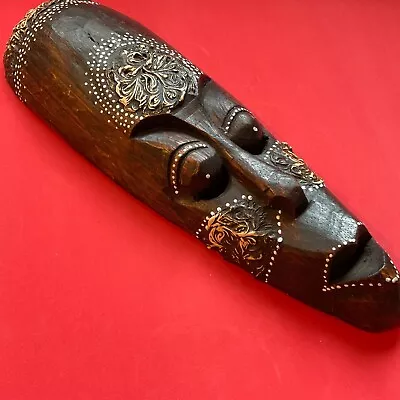 £28 • Buy African Carved Wood Face Mask - Vintage Decorative - Mid Century