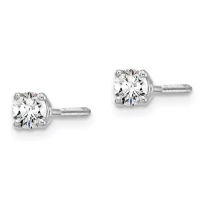 14K White Gold 1/5 Carat Round Lab Grown Created Diamond Screw Back Stud ... • $222