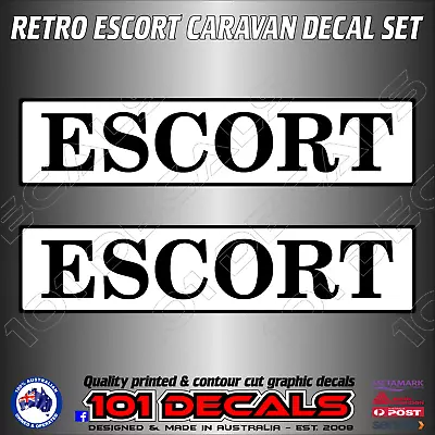 45cm Replacement ESCORT Vintage Retro Caravan Graphics Vinyl Decal Sticker Set • $24.95