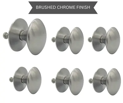 £11.99 • Buy Cupboard Knobs, Cabinet And Drawer Pull Chrome Finish Set Of  6&10, Brush Finish