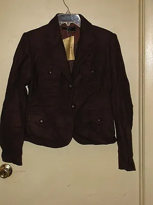 $45 • Buy ZARA BASIC Short Safari Style Wool Jacket  Juniors L  Brown  NWT