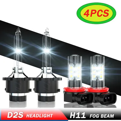 4X D2S HID Headlight H11 LED Fog Light Bulbs For Infiniti QX70 /QX50 2014-2017 • $25.99