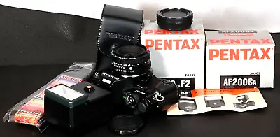 CLA'd Pentax Super A 35mm Film SLR C/w MIB Smc Pentax-A 50/2 Lens & MIB FlashKit • $636.79