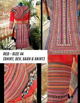 Hmong Vietnamese Outfit Size 44 (Shirt Sev Sash & Skirt) Hmoob Nyab Laj • $130